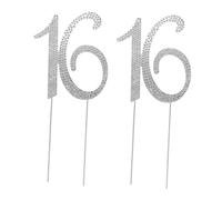 GLSTOY 2 Pièces Décorations de Gâteau à Paillettes Anniversaire Topper Cake Scintillant Réutilisable pour Fête Anniversaire et Table de Dessert