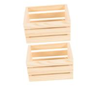 GLSTOY 2 Pièces Mini Caisses pour Maison de Poupée Accessoires de Rangement Réalistes pour Miniature Décorations Polyvalentes pour Aliments et Boissons