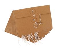 GLSTOY 20 Pochettes de Rangement en Papier Kraft Marron Cordon Rétro, 20 Pièces, Enveloppes Renforcées pour Invitations et Lettres, Résistantes et Pratiques