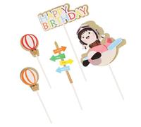 GLSTOY 25 Pièces Décorations de Gâteaux en Papier Coloré pour Anniversaire Garçon et Filles, Cake Toppers DIY Créatifs et Adorables pour Décorer Gâteau Fête Couleur Couleur Aléatoire