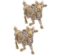 GLSTOY 2pcs Porte-clés Délicats en Laiton Or Pendentif Chèvre, Design Compact et Léger, Ornement de Paquet Travail ou Paquet à Dos