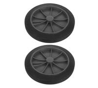 GLSTOY 2pcs Roues de Remplacement pour Grosse Poubelle Extérieure en Pu Noir, Design Grosse Capacité, Résistance à L'usage Intensif, Accessoire pour Usage Extérieur