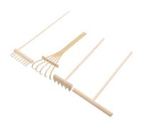 GLSTOY 4 Pièces Mini Set de Râteaux de Jardin Zen Bois Outils Miniatures pour Sable de Jardin Zen de Table Décor pour Maison et Bureau Kit de Râteaux pour Relaxation et Feng Shui