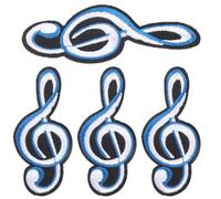 GLSTOY 4pcs Écussons Thermocollants de Note de Musique en Tissu, Patchs pour Vêtements et Accessoires, Fonction Cache Déchirure, Adaptés Maison et Atelier