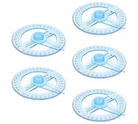 GLSTOY 5 Pièces Rapporteur à 360° en Plastique, Léger et Résistant à L'usure, pour L'école et L'ingénierie, Outil Précis pour Étudiants et Professionnels