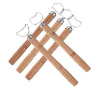 GLSTOY 5pcs Outils Artistiques de Poterie Portatifs pour Grattage de L'argile, Design Unique en Bois et Métal, pour Projets D'argile et Sculpture Céramique
