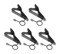 GLSTOY 5pcs Pince pour Microphone Cravate en Fer Noir Portable Clips de Fixation Mains sans Utilisation pour Enregistrement Vidéo et Streaming en Direct