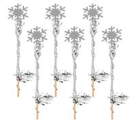 GLSTOY 6 Pièces Baguettes Fée Décoratives Flocon Argenté pour Mariage Accessoires Photobooth Garçon Fille Cosplay