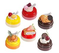 GLSTOY 6 pièces Lot de Modèles de Gâteaux Artificiels Réalistes pour Décoration de Cuisine Vitrines et Événements avec Fruits Simulés Fraise Cerise Framboise Fruit Dragon