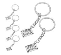 GLSTOY 6 pièces Porte-clés Cassette Vintage Breloques Rétro pour Sacs Accessoires de Fête Musique Style Punk pour Amateurs de Musique