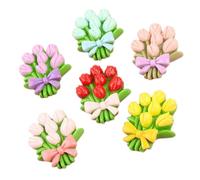 GLSTOY 6pièces Charms Miniatures Résine Bouquets De Artificielles Pour Décoration Colorée Et Pour Bijoux Et