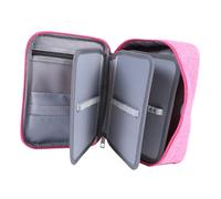 GLSTOY 72trous Trousse à Crayons Multifonctionnelle pour Artistes Sac De Rangement Compact Couleur Unie Rose pour Fournitures De Dessin Bureau