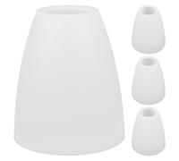 GLSTOY Abat-jour Plat en Plastique Blanc 40 Mm Lot de 4 Pièces Abat-jour Remplaçable pour Lampe de Table Couvercle de Lampe Solide de Bureau de Chevet Usage Intérieur Maison