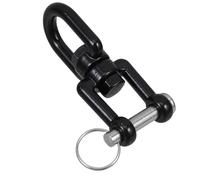 GLSTOY Anneau Pivotant en Acier Inoxydable Noir pour Balançoires et Hamacs, Rotation à 360° Robuste Large Compatibilité, pour Pratique Aérienne et Fixation Sécurisée