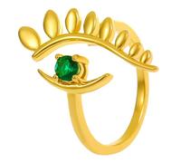 GLSTOY Bague Œil Protecteur en Alliage 14k Plaqué Or Zircons Micro-incrustés pour Femme, Anneau Ouvert Géométrique, Accessoire Mode pour Shopping et Fêtes