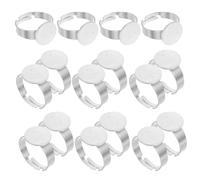 GLSTOY Base à Anneaux en Acier Inoxydable 12 MM Plateau à Cabochon Rond Vierge Lot de 40 Pièces pour Fabrication de Bagues DIY Fournitures pour Bijoux et Création Personnalisée