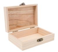 GLSTOY Boîte Bois Brut à Charnière avec Verrou Boîte de Rangement Rectangulaire Non Peinte pour Bijoux et Loisirs Créatifs pour Personnalisation et Projets DIY