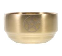 GLSTOY Bol D'offrande Rituelle en Laiton Doré Pentagramme, Plateau Multifonction pour Parfum et Bougies, Décoration Unique pour Autel Domestique ou Rituel Wiccan