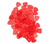 GLSTOY Boutons Cœur en Résine Rouge 15 Mm à 2 Trous, Lot de 100 Pièces pour Couture et Loisirs Créatifs, Boutons Décoratifs pour Vêtements, Tricot, Crochet, Mercerie Artisanale