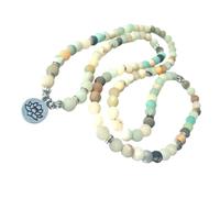 GLSTOY Bracelet à 108 Perles Naturel 8 Mm en Pierre Lithothérapie Lotus Unisexe Multifonction pour Yoga et Contemplation Style Élégant Longueur Enveloppante