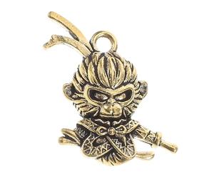 GLSTOY Breloque Collier Singe en Laiton, Figurine Zodiac Chinois, Mini Porte-Clés pour Artisans Bijoux, Décoration Traditionnelle et Charme de Richesse