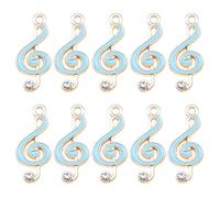 GLSTOY Breloques en Alliage Doré K pour Création Bijoux, Petits Charms Notes de Musique Bleu Ciel, Pendentifs DIY pour Bracelets et Colliers Loisirs Créatifs, Décoration Musicale