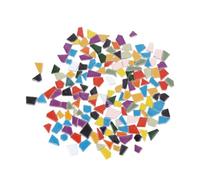 GLSTOY Carreaux de Mosaïque en Verre Cristal Irrégulier 500g pour DIY Décoration Artisanale Couleurs Vives Améliore la Créativité Motricité Couleur Aléatoire