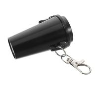 GLSTOY Cendrier Portable et Coupe-Vent en Métal Noir avec Couvercle Hermétique et Porte-clés Métallique, Design Compact pour Bureau et Usage Privé