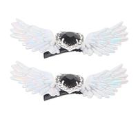 GLSTOY Clips à Chaussures Argentés D’ailes D’ange Gothiques Strass, Breloques Décoratives pour Femmes, 1 Paire, Applique Élégante pour Chaussures Talons Escarpins, Accessoire Mode