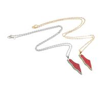 GLSTOY Collier Pastèque Pendentif en Acier Inoxydable Carte de Palestine, Léger et Confortable pour Sorties Décontractées et Événements Formels