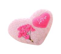 GLSTOY Coussin de Dossier de Cœur Rose en Peluche et Coton PP Confortable pour Bureau et Voiture, Décoration Saint Valentin et Mariage Élégante