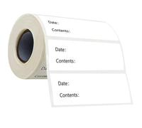 GLSTOY Étiquettes de Date des Aliments Autocollantes, Étiquette Autocollante Blanche 2,5x5cm, /rouleau, Adhésif Raflacoat, Marquage D'inventaire, Identification des Bouteilles