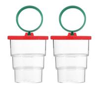 GLSTOY Lot de 2 Boîtes à Insectes Loupe, Boîte D'observation Pliable Rouge, Conteneur Solide pour Exploration Scientifique en Extérieur, Éducatif D'exploration Naturelle pour Garçon
