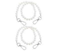 GLSTOY Lot de 2 chaînes de rechange pour sac à main avec perles - Accessoires de remplacement pour poignée courte, sangles de sac à main, chaîne de perles avec boucles