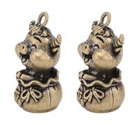 GLSTOY Lot de 2 Pendentifs Porte-clés en Laiton Forme de Vache, Surface Lisse, Accessoire Créatif pour Bijoux DIY et Décoration Originale