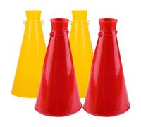 GLSTOY Lot de 4 Mini Mégaphones en Plastique pour Supporters, Amplification Sonore, Design Ergonomique, pour Matchs Sportifs et Fêtes Scolaires
