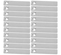 GLSTOY Lot De 50 Plaques D'estampage Rectangulaires : Étiquettes Artisanales En Acier Inoxydable - Plaques D'identité Vierges Pour Chien - Fournitures Pour La Fabrication De