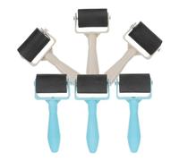 GLSTOY Lot de 6 Rouleaux de Brayer en Caoutchouc et Plastique pour Impression et Gravure, Outil de Peinture Professionnel Blanc et Bleu, Adapté aux Activités de Bricolage et Linogravure