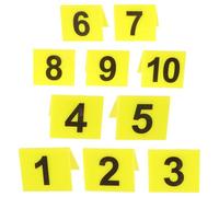 GLSTOY Marqueurs de Scène de Crime en Acrylique Jaune, Lot de 10 Pièces Réutilisables et Faciles à Nettoyer, Décoration Unique pour Jeux de Détective et Tables de Mariage