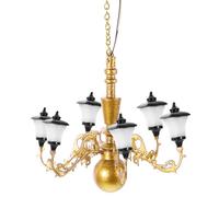 GLSTOY Miniature Lustre Plafonnier Échelle Lumière Blanche Chaude Décoration Maison de Poupée et Maquette Accessoire pour Scènes de Paysage