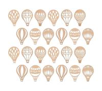 GLSTOY Montgolfière Bois 24 Pièces Copeaux 12X8X0,2 CM Beige pour Activités Manuelles Décoration Intérieure à Peindre