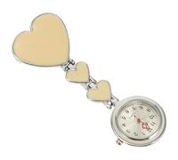 GLSTOY Montre à Gousset Infirmière Lumineuse et Étanche en Quartz, Forme Cœur Beige, Professionnelle et Stable pour Surveillance Infirmière Quotidienne