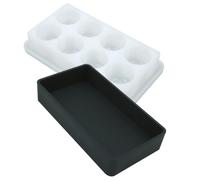 GLSTOY Palette en Silicone et Boîte de Mélange Anti-UV pour Résine Époxy 8 Compartiments, Accessoire DIY pour Création de Bijoux et Artisanat