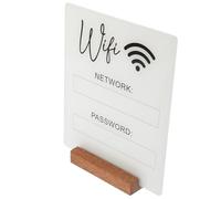 GLSTOY Panneau du Mot de Passe Wi-fi en Acrylique Blanc, Panneau Signalétique Wi-fi pour Maison, Bureau et Restaurant, Affichage Pratique du Code Wi-fi, Support Solide et Résistant