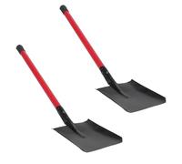 GLSTOY Pelle de Jardin pour Creuser et Bêche à Creuser la Terre en Métal Noir, Pelle à Cendres pour Cheminée Manche Long, 2pcs pour Nettoyage Précis et Polyvalent