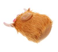 GLSTOY Peluche Vache Adorable en Polyester Orange, Toucher Confortable et Ne Décolore Pas, Bétail Miniature pour Décoration de Chambre ou Coussin Réconfort Garçon et Filles