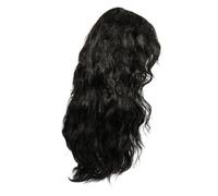 GLSTOY Perruque Punk Rock Synthétique Longue Noire Pour Homme Style Heavy Metal Années 80 Cosplay Fête Ajustée Résistante