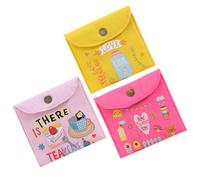 GLSTOY Pochette Menstruelle en Toile Bleu Design à Bouton, Petite Taille, Lot de 3 pour Rangement Hygiénique Pratique des Serviettes Féminines en Extérieur Style Plusieurs styles