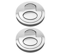 GLSTOY Poignée de Trappe de Bateau Facile à Installer 2pcs en Acier Inoxydable Argenté, Loquet Affleurant Anneau de Tirage Usage Polyvalent pour Yachts et Bateaux