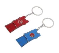 GLSTOY Porte-clés Ballon de Basket en Alliage de Zinc, 2pcs Rouge et Bleu, Décoration Pratique pour Paquet à Main ou Paquet à Épaule, Design Unique et Élégant